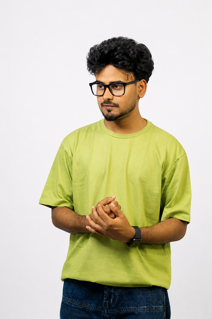 Essential Oversized Tee –  Parrot-Green