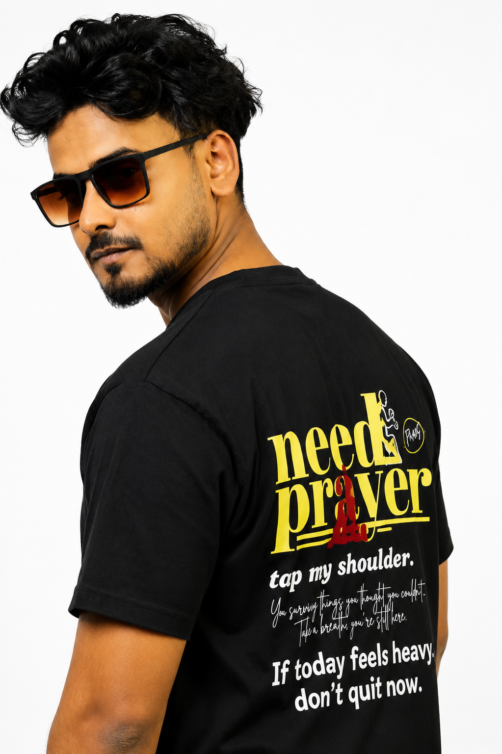 Need A Prayer Back Print Tees